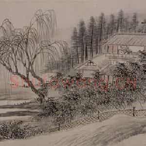 清代 费丹旭《费丹旭传画楼图卷》国画山水作品图片鉴赏