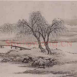 清代 费丹旭《费丹旭九日湖上图横》国画综合作品图片鉴赏