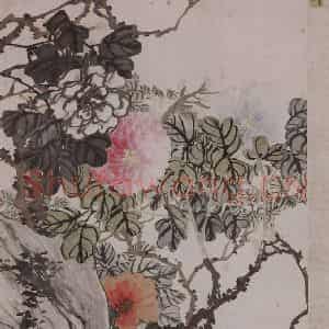 清代 赵之谦《赵之谦牡丹图轴》国画花鸟作品图片鉴赏