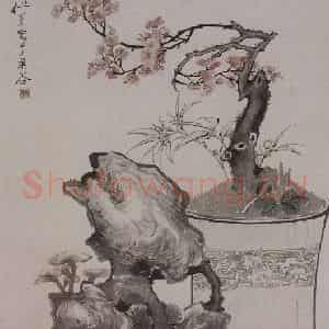 清代 任薰《任薰花鸟图屏》国画花鸟作品图片鉴赏