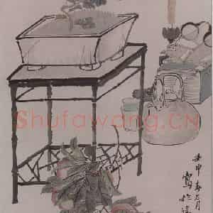 清代 任薰《任薰花鸟图屏》国画花鸟作品图片鉴赏
