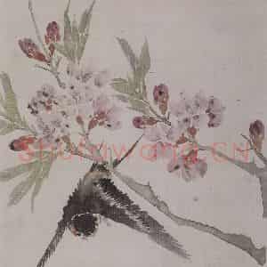 清代 任薰《任薰翎毛花卉图册》国画花鸟作品图片鉴赏