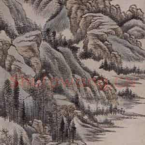 清代 任预《任预秋山图轴》国画山水作品图片鉴赏