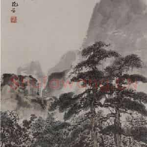 1941年 傅抱石《傅抱石石涛故居图轴》国画综合作品图片鉴赏