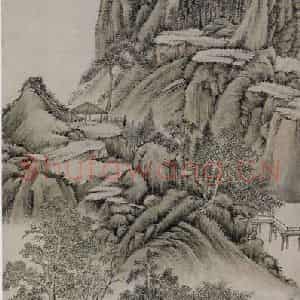 清代 方士庶《方士庶山水图轴》国画山水作品图片鉴赏