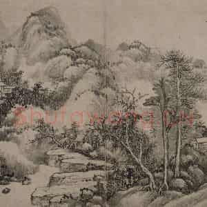 清代 李世棹《李世倬山水图册》国画山水作品图片鉴赏