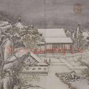 清代 姚文瀚《姚文瀚楼阁图轴》国画综合作品图片鉴赏