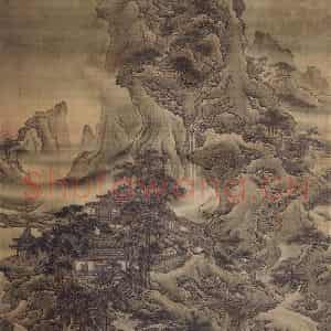 清代 袁耀《袁耀盘车图轴》国画山水作品图片鉴赏