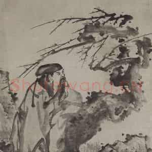 清代 闵贞《闵贞梅花高士图轴》国画综合作品图片鉴赏