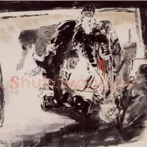 1984年 方增先《帐篷里的笑声》国画综合作品图片鉴赏