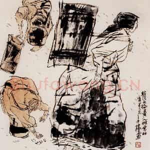 1991年 方增先《背水》国画综合作品图片鉴赏