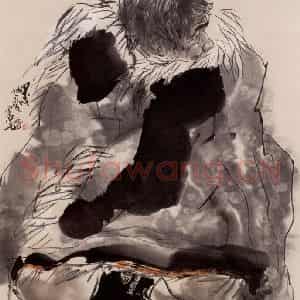 1994年 方增先《草地上的牧人》国画人物作品图片鉴赏