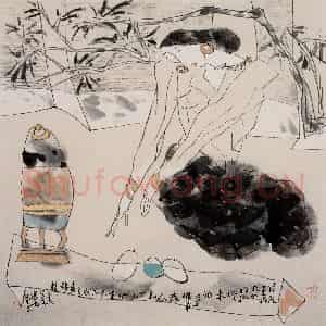1994年 方增先《月落星稀天欲明》国画综合作品图片鉴赏