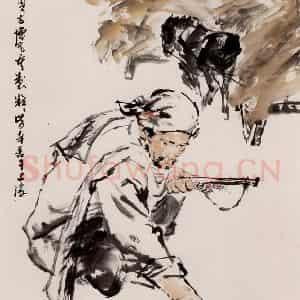 1955年 方增先《粒粒皆辛苦》国画人物作品图片鉴赏