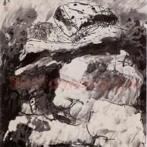 2001年 方增先《母子对话》国画人物作品图片鉴赏