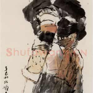 2001年 方增先《藏女》国画人物作品图片鉴赏