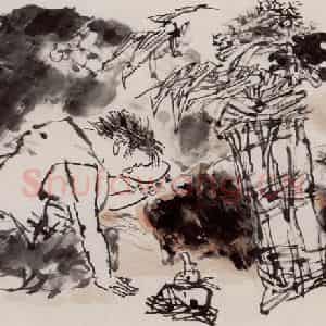 2001年 方增先《放牧》国画综合作品图片鉴赏