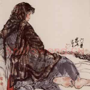 1961年 方增先《课堂写生》国画人物作品图片鉴赏