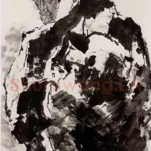 2005年 方增先《穿旧裘衣的人》国画人物作品图片鉴赏
