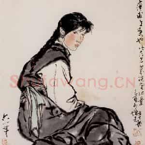 1961年 方增先《课堂写生》国画人物作品图片鉴赏