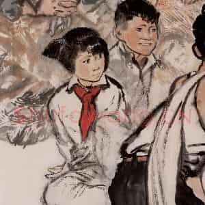 1964年 方增先《说红书》国画综合作品图片鉴赏