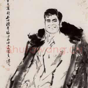 1976年 方增先《石油钻井工人》国画人物作品图片鉴赏