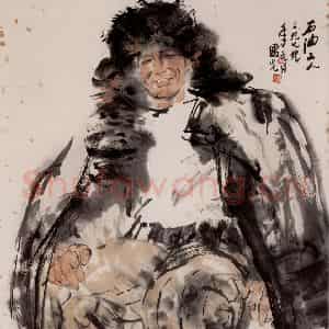 1979年 方增先《石油工人》国画人物作品图片鉴赏