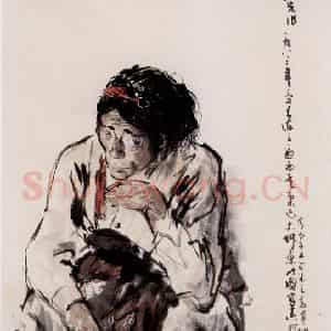 1983年 方增先《康巴草原上康巴人》国画人物作品图片鉴赏