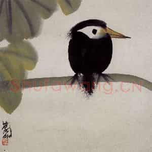 1963年 林风眠《立》国画花鸟作品图片鉴赏