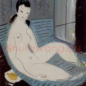 70年代 林风眠《女裸》国画人物作品图片鉴赏