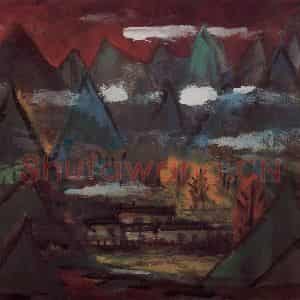 70年代 林风眠《风景》国画山水作品图片鉴赏