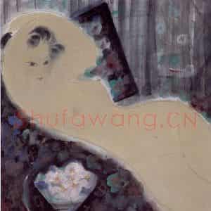 80年代 林风眠《女裸》国画人物作品图片鉴赏