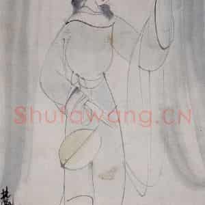 1961年 林风眠《仕女》国画人物作品图片鉴赏