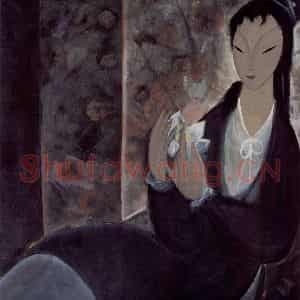 60年代 林风眠《小白花》国画人物作品图片鉴赏