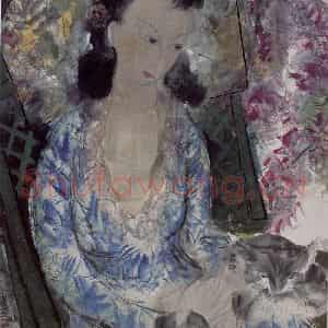 60年代 林风眠《小猫》国画人物作品图片鉴赏