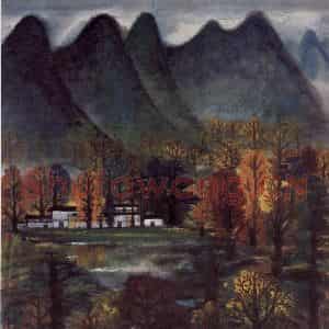 60年代 林风眠《山岭》国画山水作品图片鉴赏