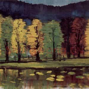 60年代 林风眠《山林》国画山水作品图片鉴赏