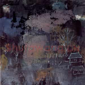 60年代 林风眠《山村花坞》国画山水作品图片鉴赏