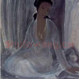 约50年代 林风眠《仕女》国画人物作品图片鉴赏