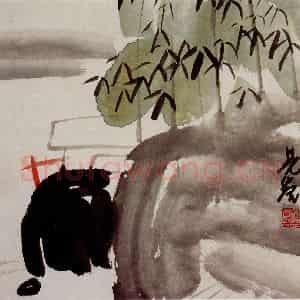 1936年 林风眠《竹林》国画山水作品图片鉴赏