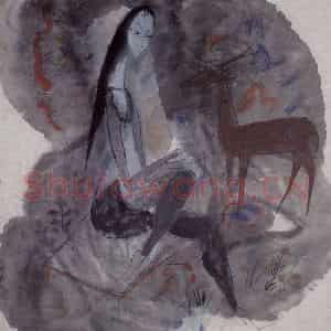 1953年 林风眠《小鹿》国画综合作品图片鉴赏