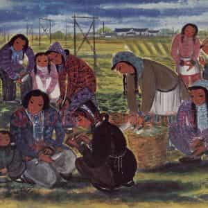 50年代 林风眠《农妇(田间)》国画人物作品图片鉴赏