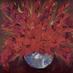1961年 林风眠《菖兰》国画花鸟作品图片鉴赏