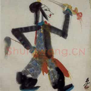 60年代 林风眠《戏剧人物》国画人物作品图片鉴赏