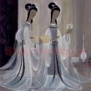60年代 林风眠《仕女》国画人物作品图片鉴赏