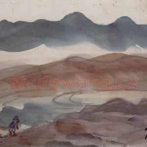 约40年代 林风眠《山》国画山水作品图片鉴赏