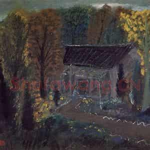 约40年代 林风眠《农家》国画花鸟作品图片鉴赏
