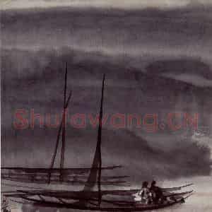 约50年代 林风眠《雾》国画山水作品图片鉴赏