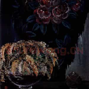 50年代 林风眠《壁挂》国画花鸟作品图片鉴赏