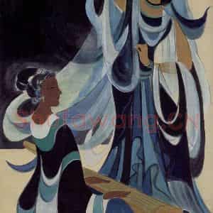 50年代 林风眠《舞蹈》国画人物作品图片鉴赏